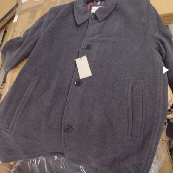 Cole Haan Plush Wool Car Coat Charcoal Gray, Size XL, NWT - Picture 3 of 3